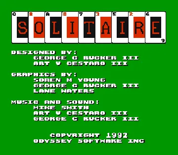 Solitaire (USA) (Unl) screen shot title